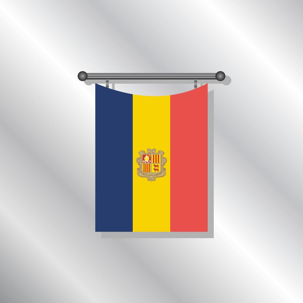 illustration du modèle de drapeau d'andorre vecteur