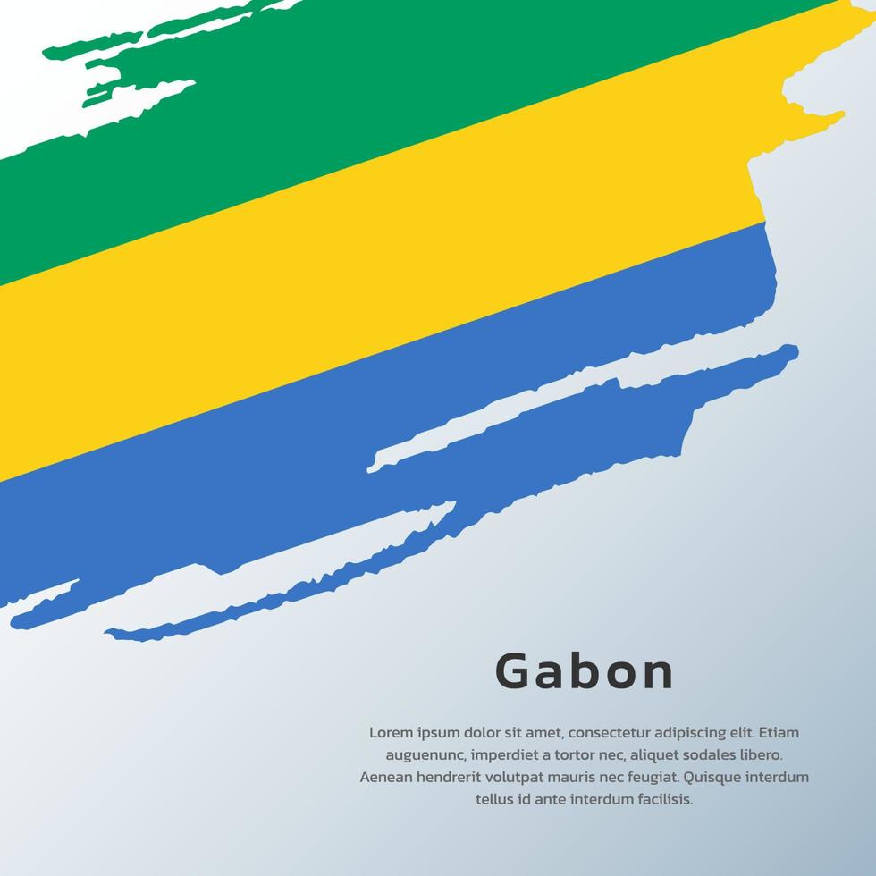 illustration du modèle de drapeau du gabon vecteur