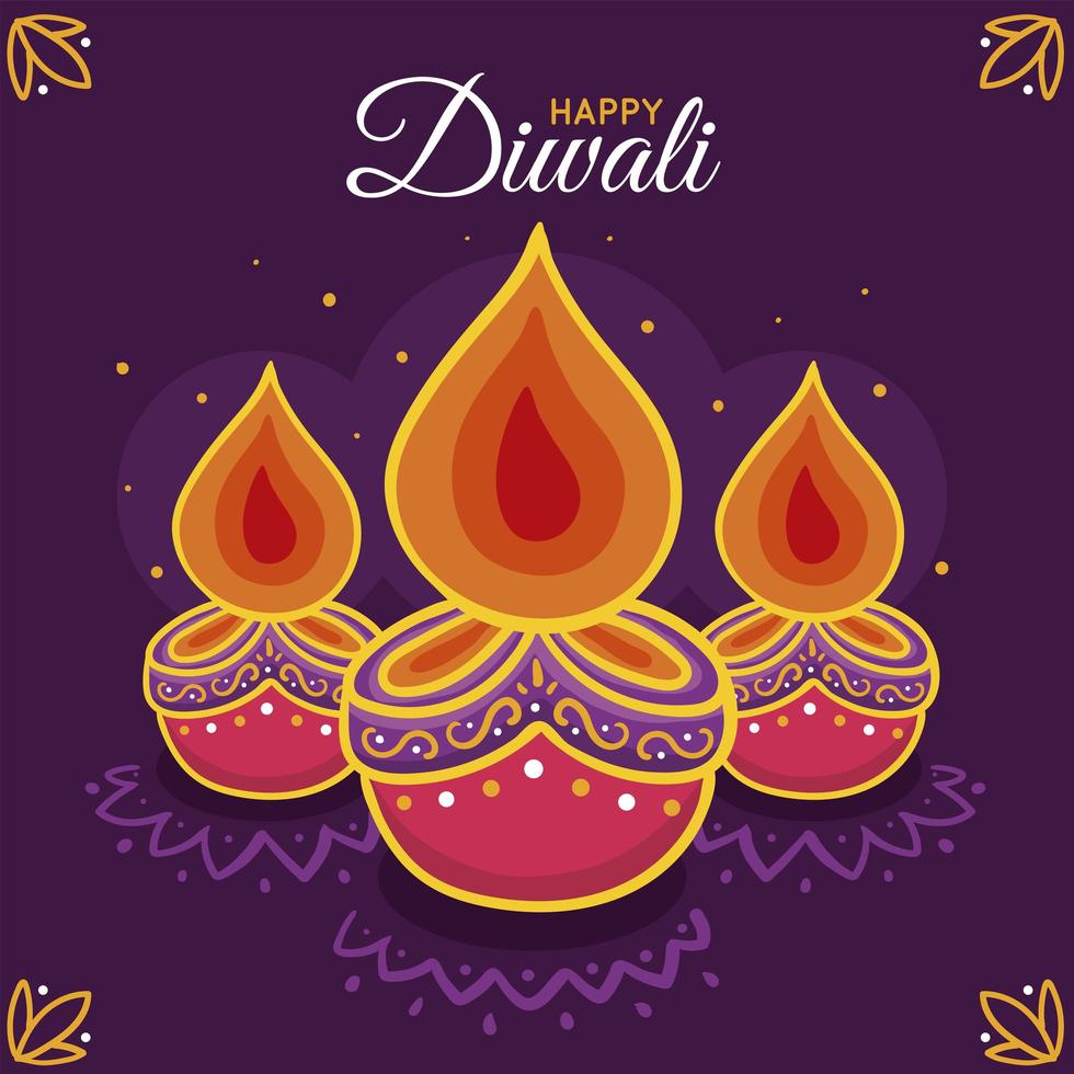 illustration de diwali dessiné à la main vecteur