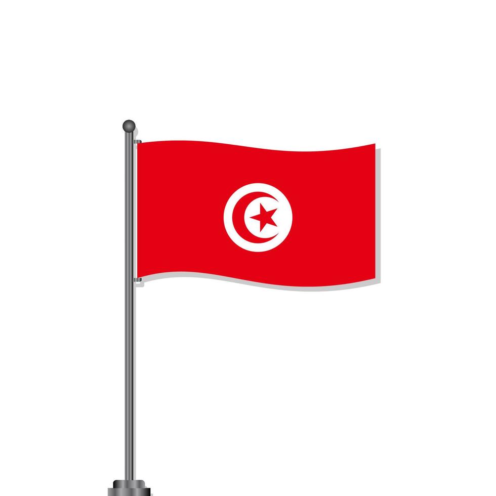 illustration du modèle de drapeau tunisien vecteur