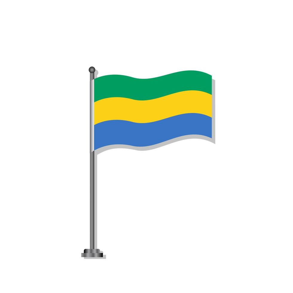 illustration du modèle de drapeau du gabon vecteur