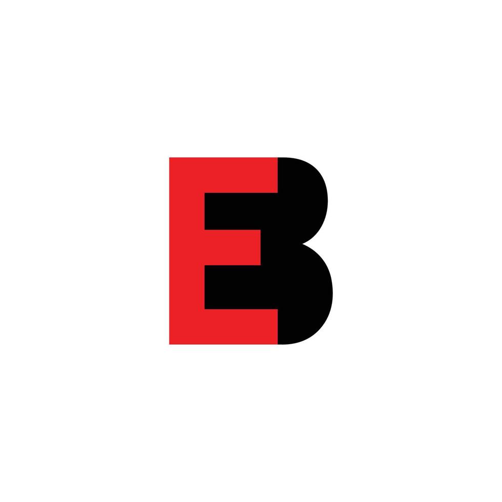 lettre eb simple vecteur de logo géométrique ombre colorée