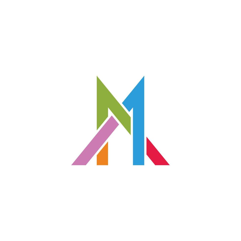 lettre mx ligne colorée logo géométrique simple vecteur