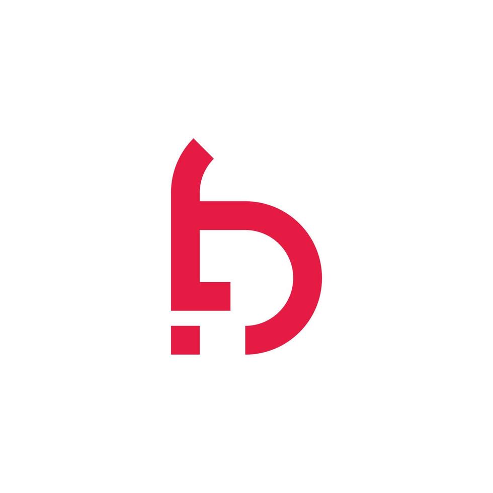 lettre b simple exclamation ligne rouge logo vecteur