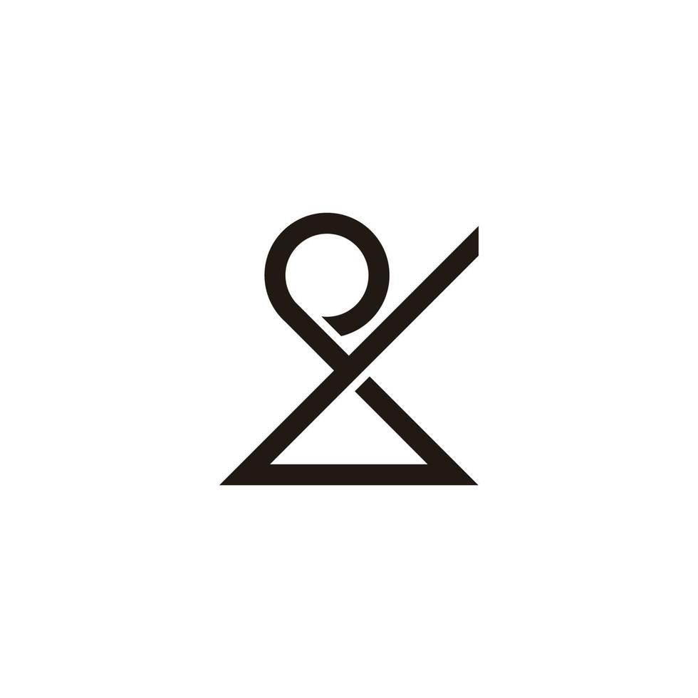lettre pl triangle abstrait ligne logo vecteur
