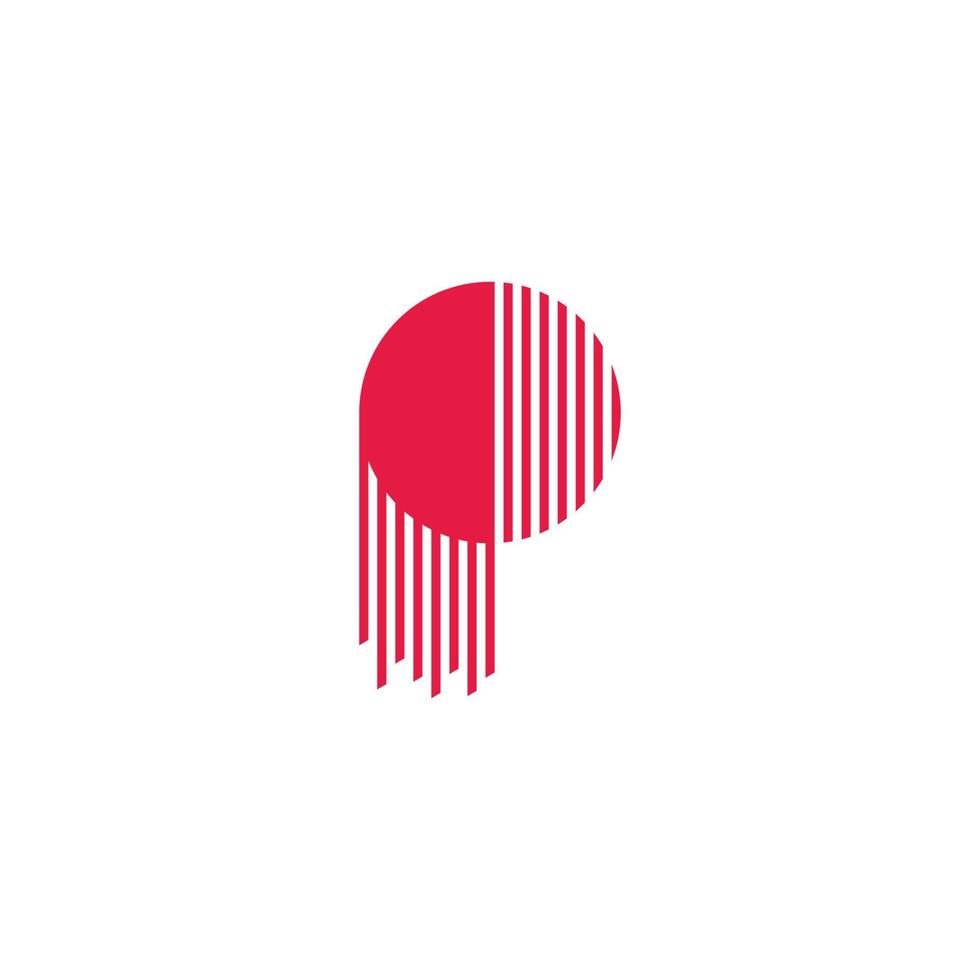 lettre p stripes motion design logo vecteur