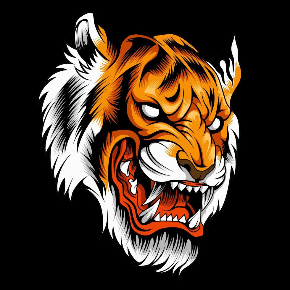 illustration vectorielle tête de tigre sauvage vecteur