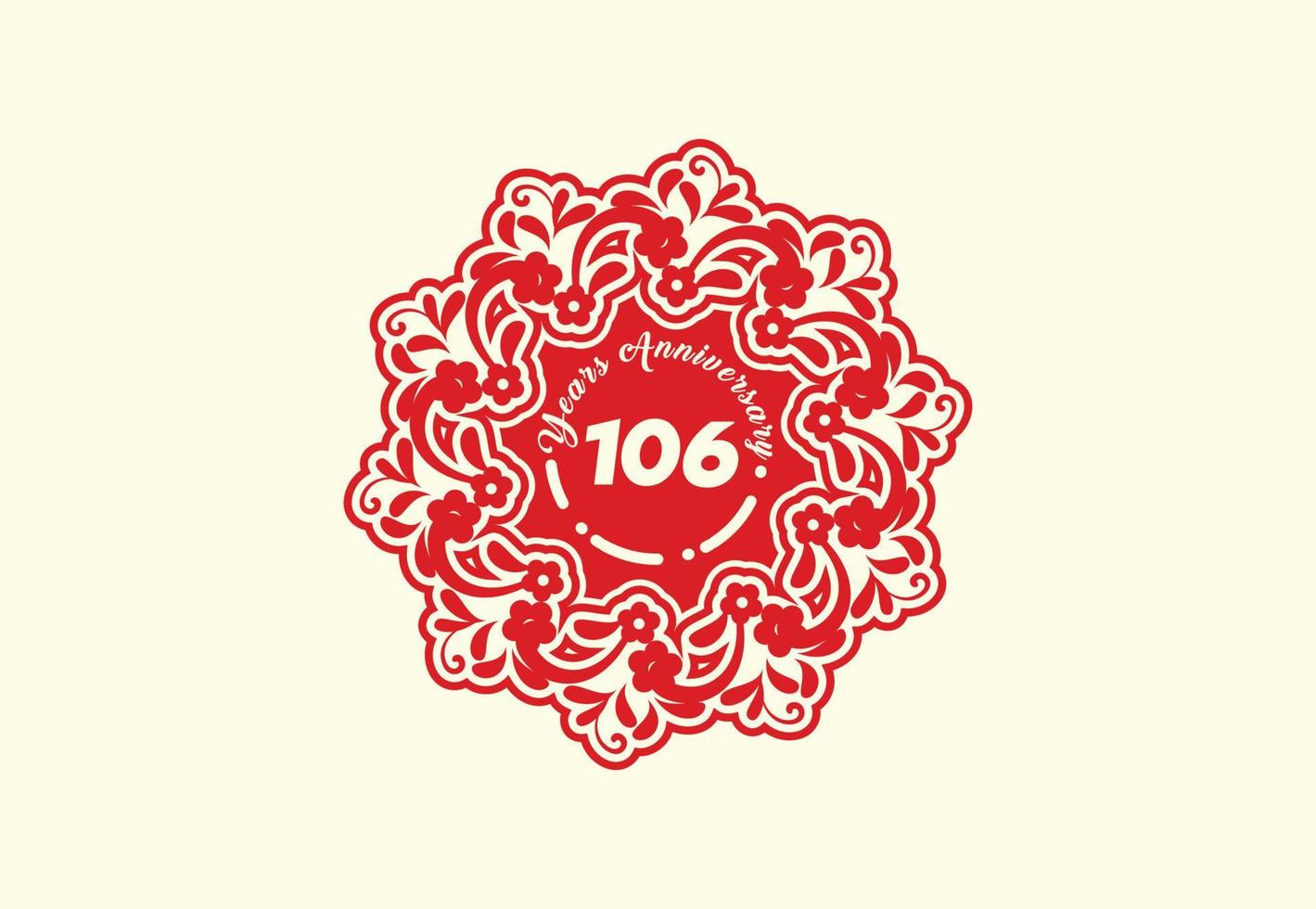Conception du logo et de l'autocollant du 106e anniversaire vecteur