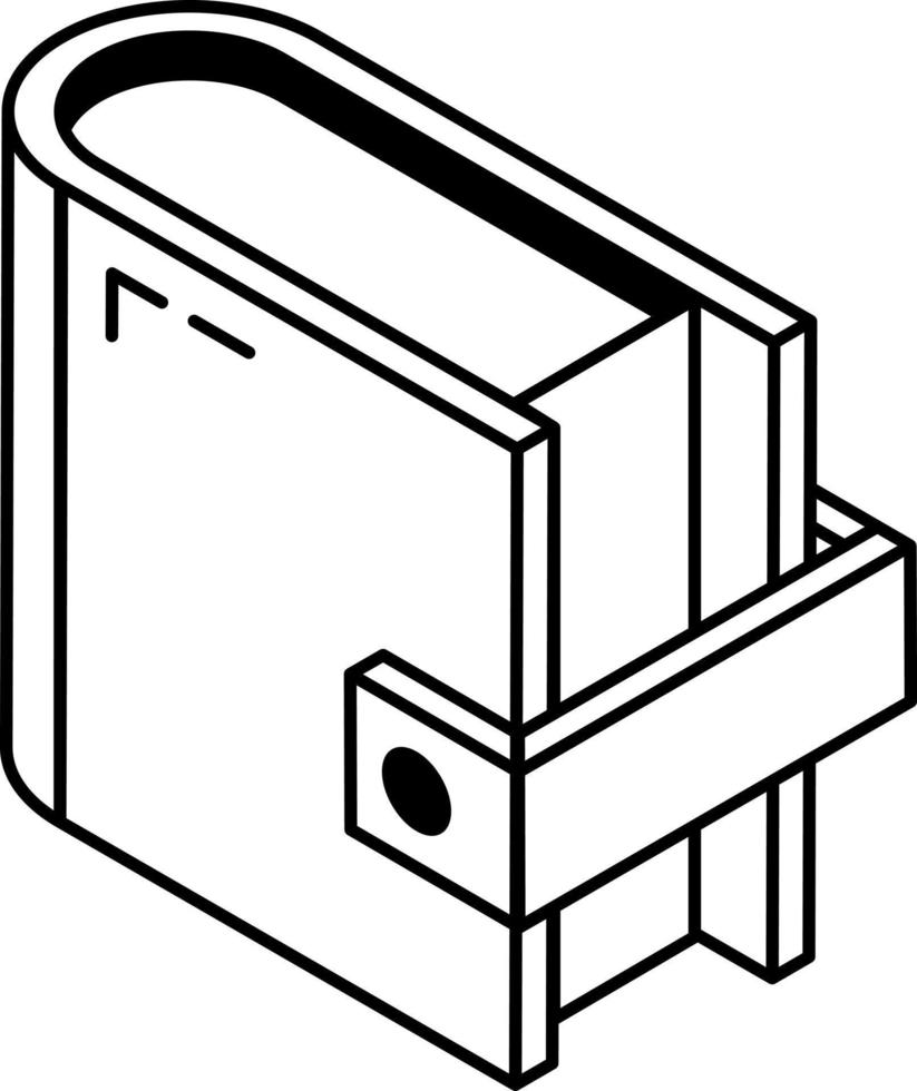 une icône de contour moderne de portefeuille vecteur