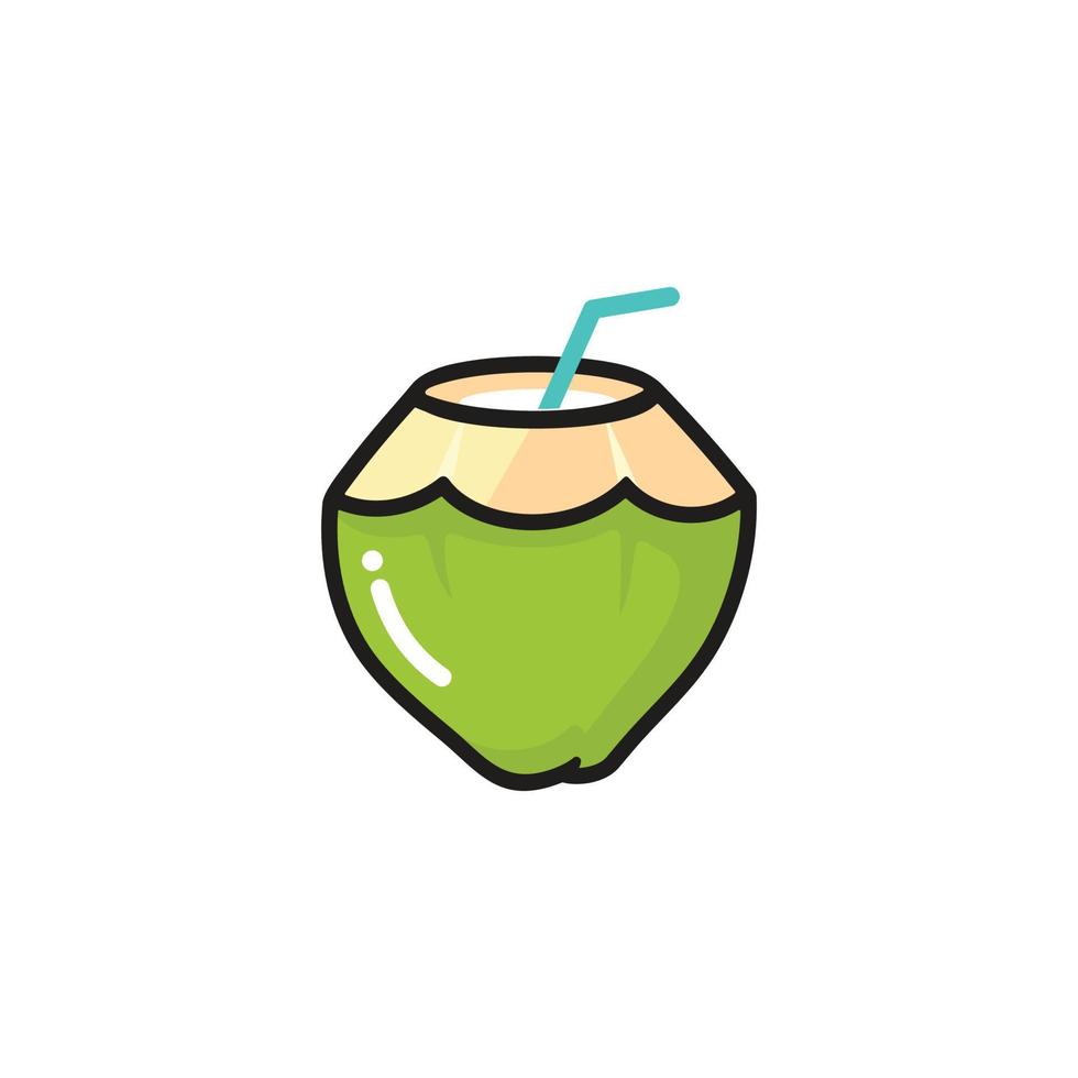 vecteur de conception d'icône de fruits de noix de coco
