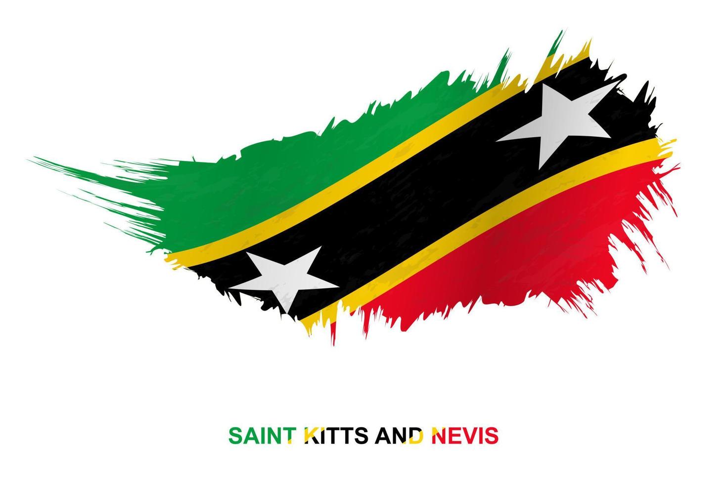 drapeau de saint kitts et nevis dans un style grunge avec effet ondulant. vecteur