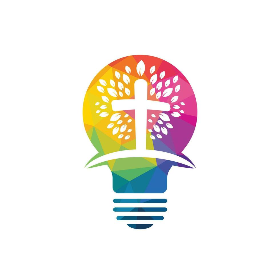 création de logo d'église. création de logo de ministère pour l'église. la lampe de jésus christ. signe de la lampe de Dieu. vecteur
