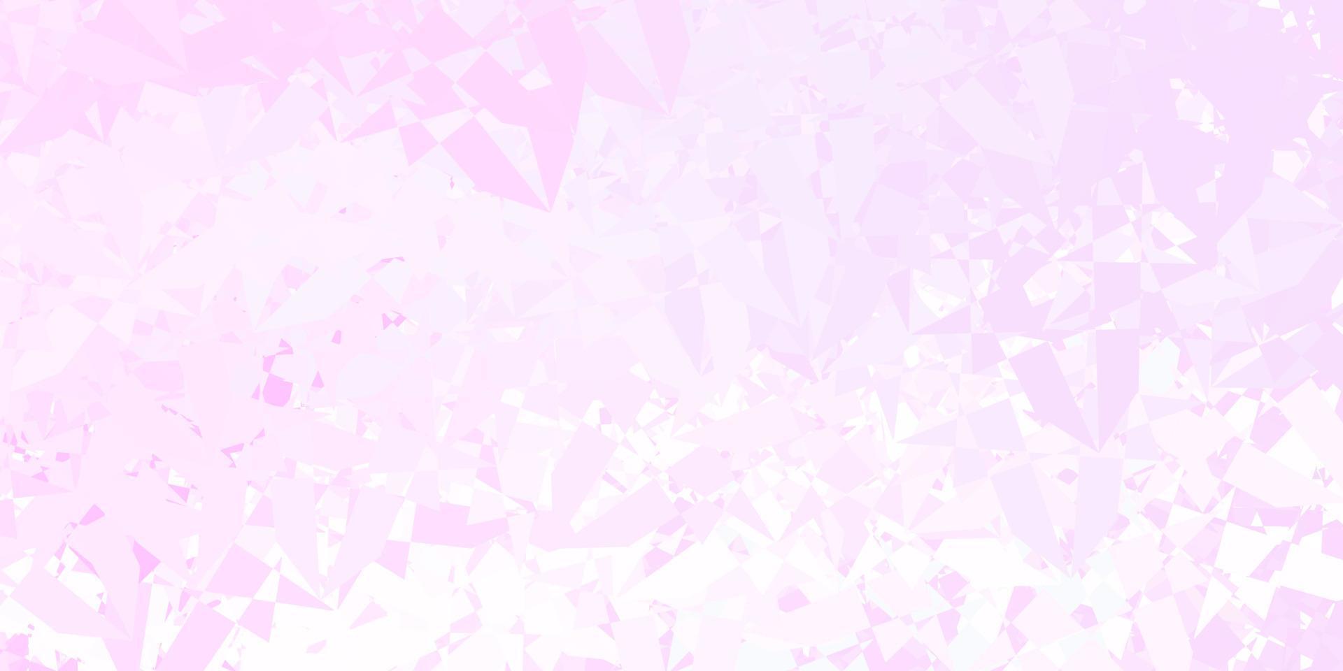 toile de fond de vecteur violet clair avec des triangles, des lignes.