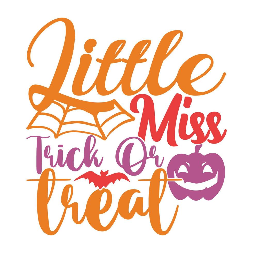 petite miss tromper ou traiter typographie halloween design illustration arts vecteur