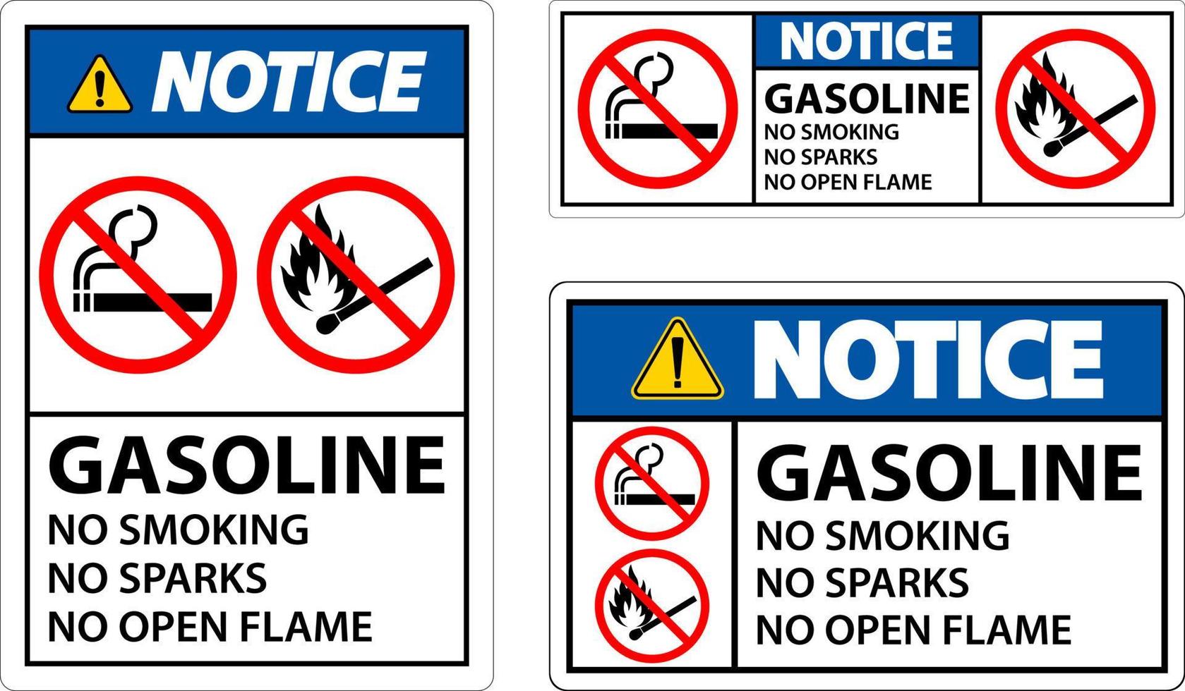 Remarquez que l'essence ne fume pas d'étincelles ou de flammes nues vecteur