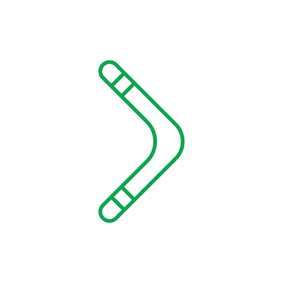 eps10 vecteur vert boomerang ou icône de ligne de karma isolé sur fond blanc. symbole de contour de flèche vers l'avant ou vers la droite dans un style moderne simple et plat pour la conception de votre site Web, votre logo et votre application mobile