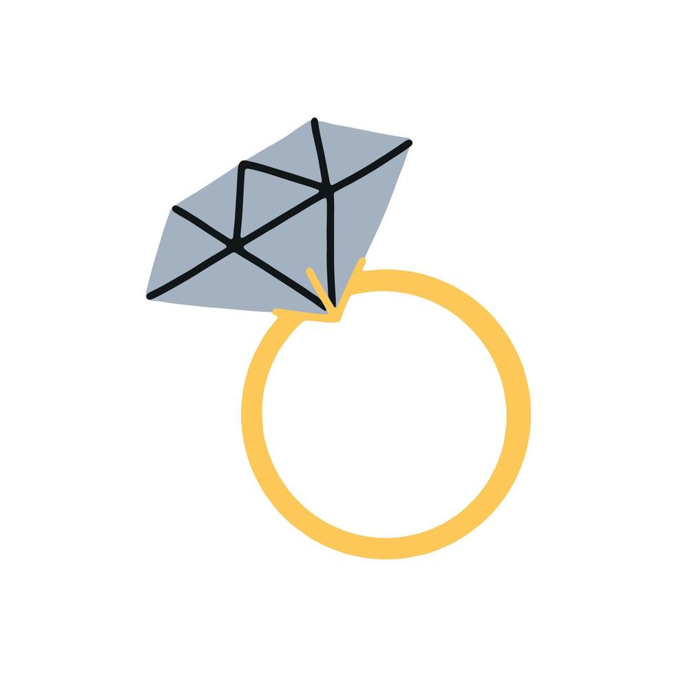 bague de diamant. illustration vectorielle simple dessinés à la main vecteur