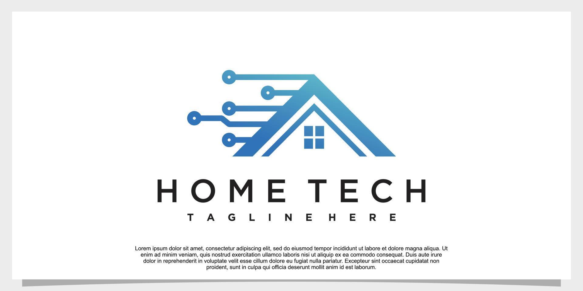 icône de maison intelligente création de logo numérique électronique puce contrôle maison logo concept icône vecteur premium