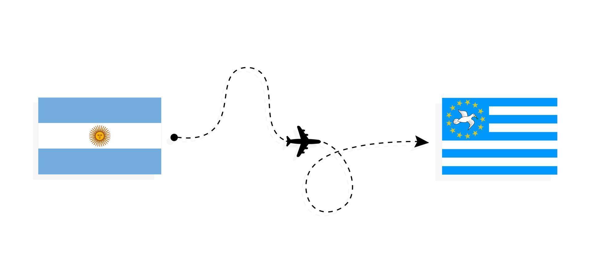 vol et voyage de l'argentine au sud du cameroun par le concept de voyage en avion de passagers vecteur