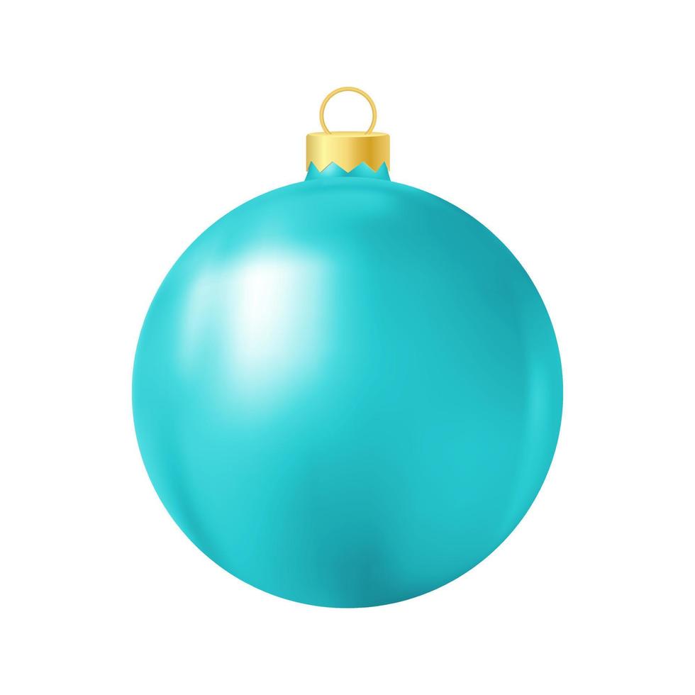 jouet de sapin de noël turquoise illustration de couleur réaliste vecteur