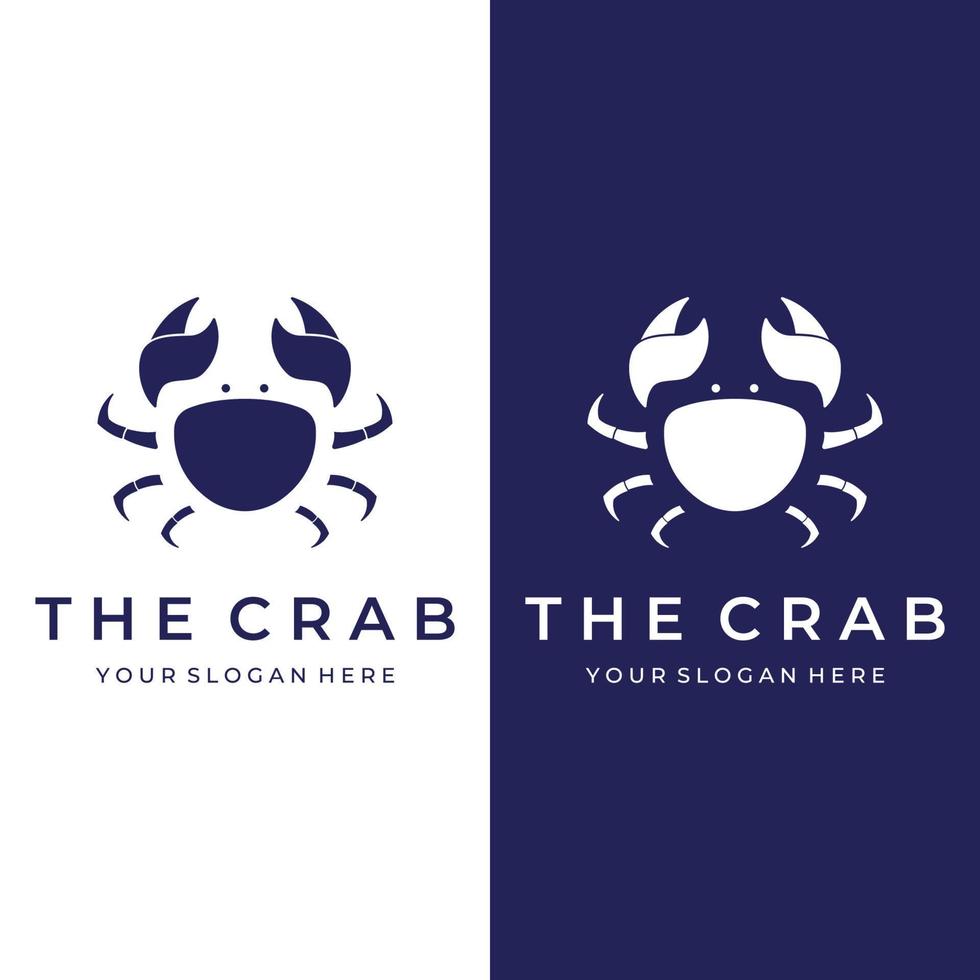 conception de modèle de logo abstrait de crabe ou de fruits de mer pour les entreprises, les restaurants et les magasins. vecteur