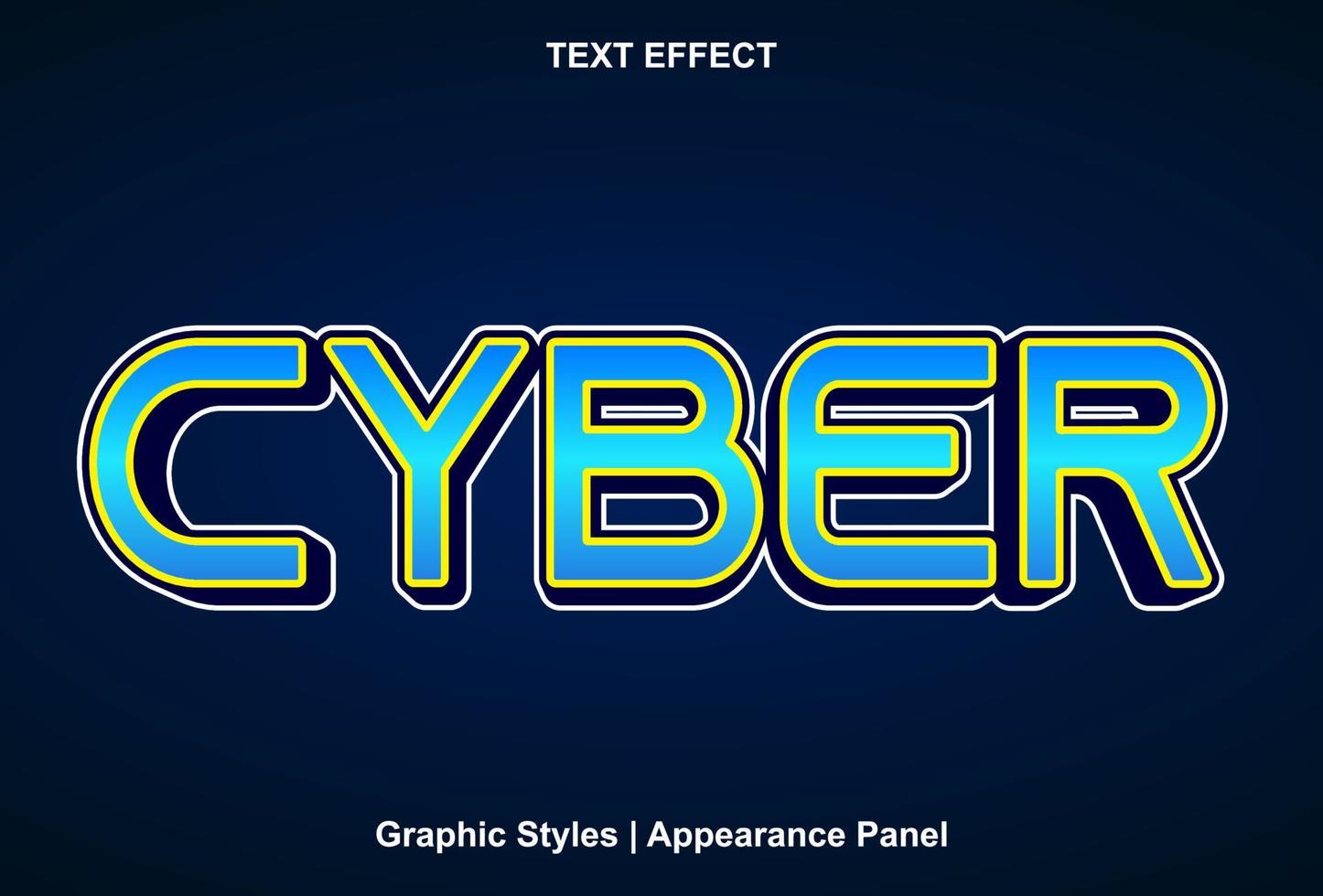 effet de texte cyber avec couleur bleue modifiable. vecteur