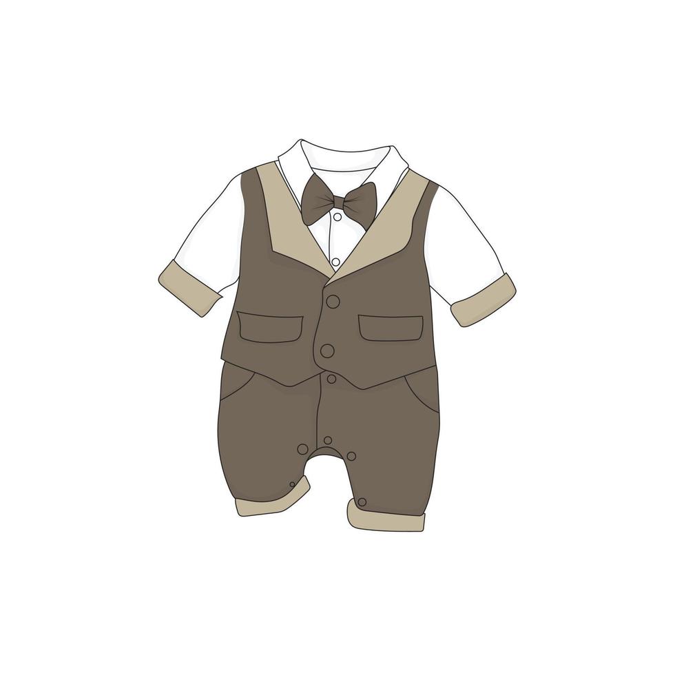 costume de vêtements de bébé dans un style formel avec conception de vecteur de costume pour la conception de modèle de fond de bébé