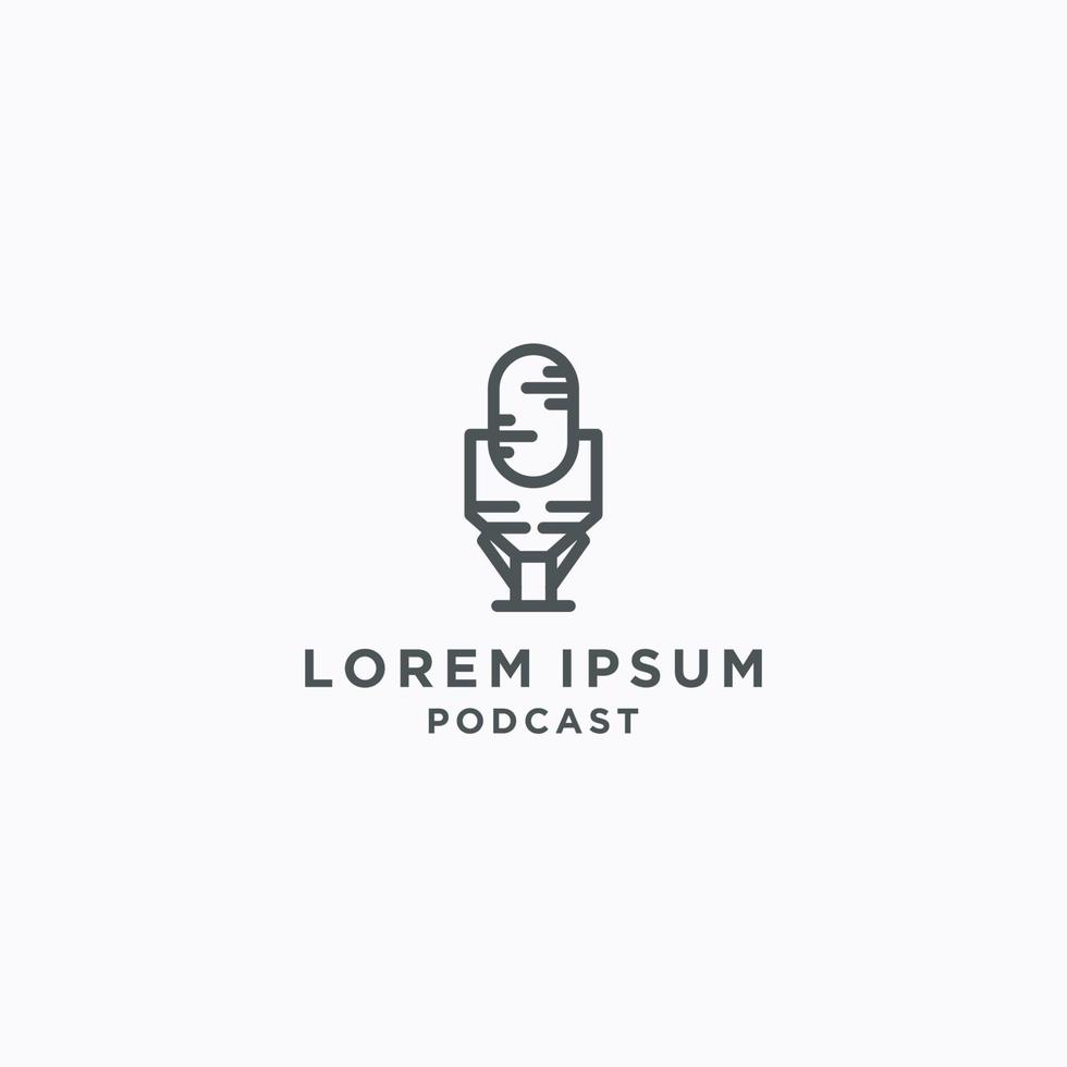 modèle de conception d'icône de logo de podcast vecteur plat