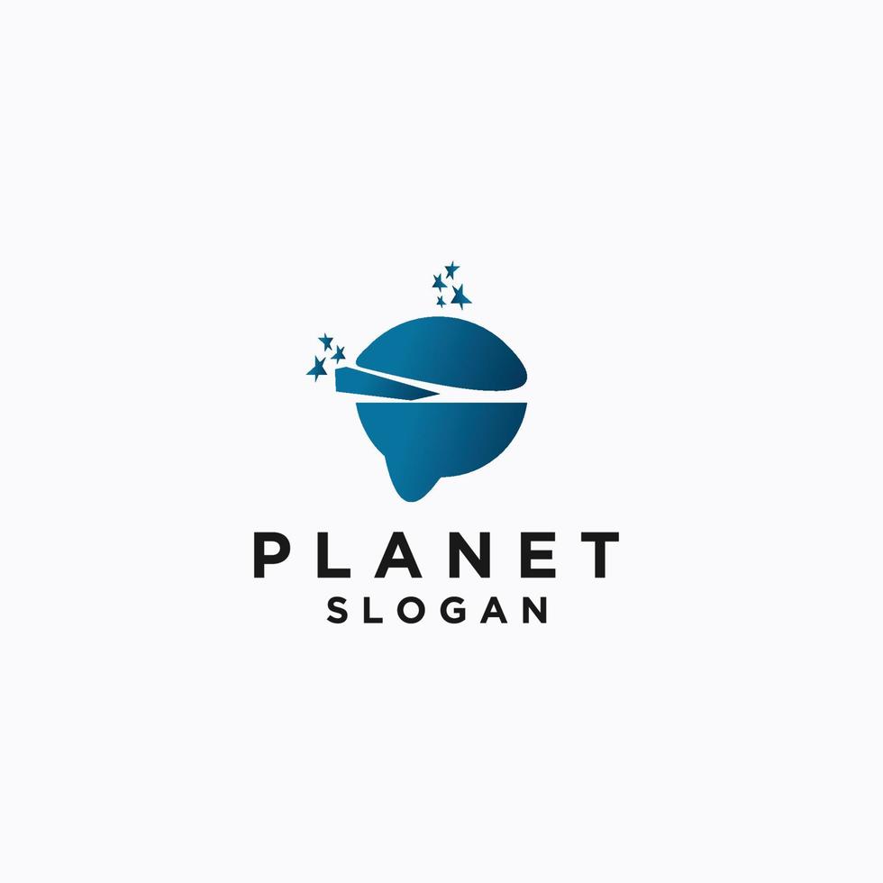 planète logo icône modèle de conception vecteur plat