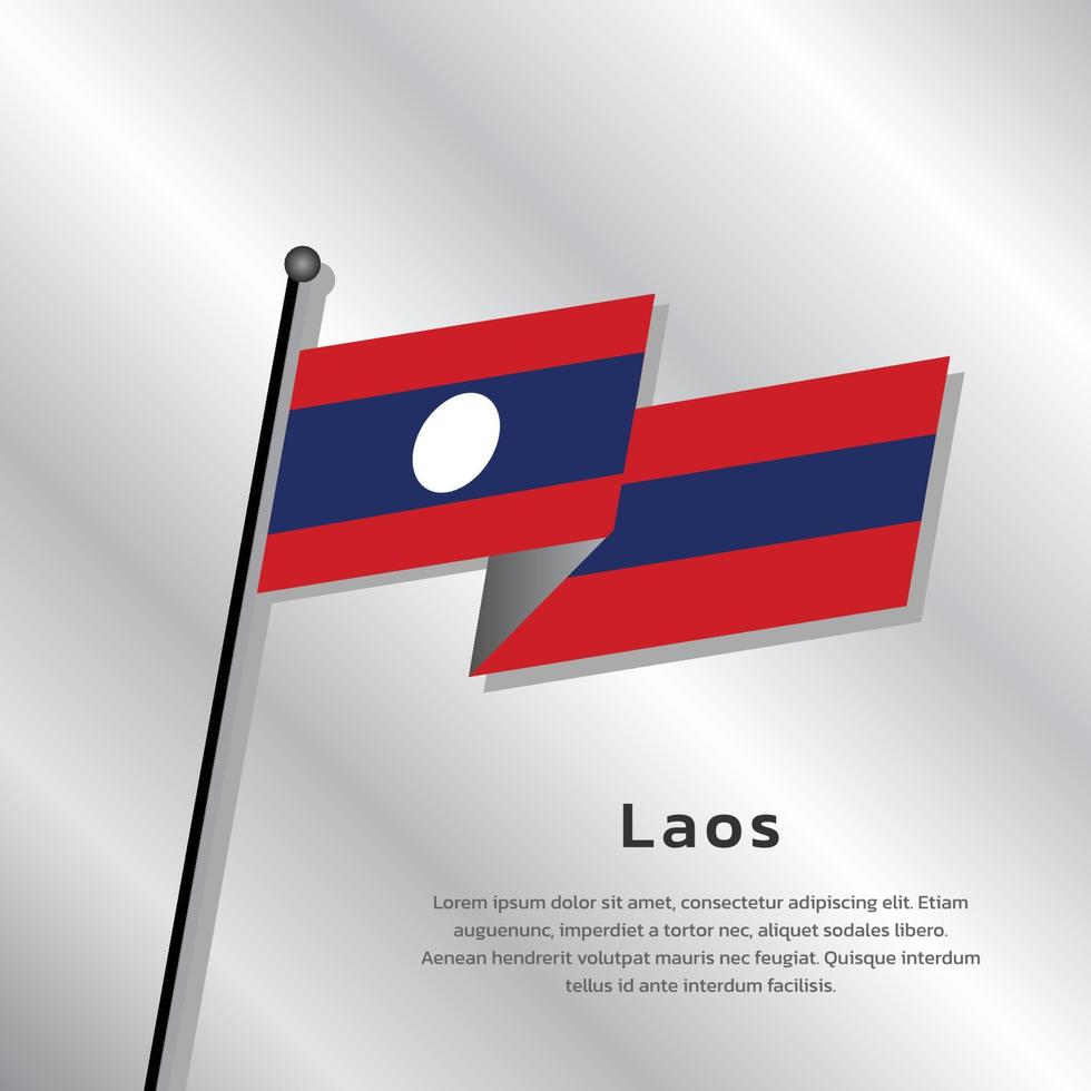 illustration du modèle de drapeau du laos vecteur