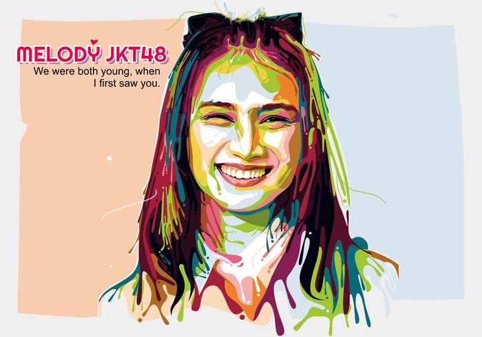 Melody jkt 48 - popart portrait vecteur