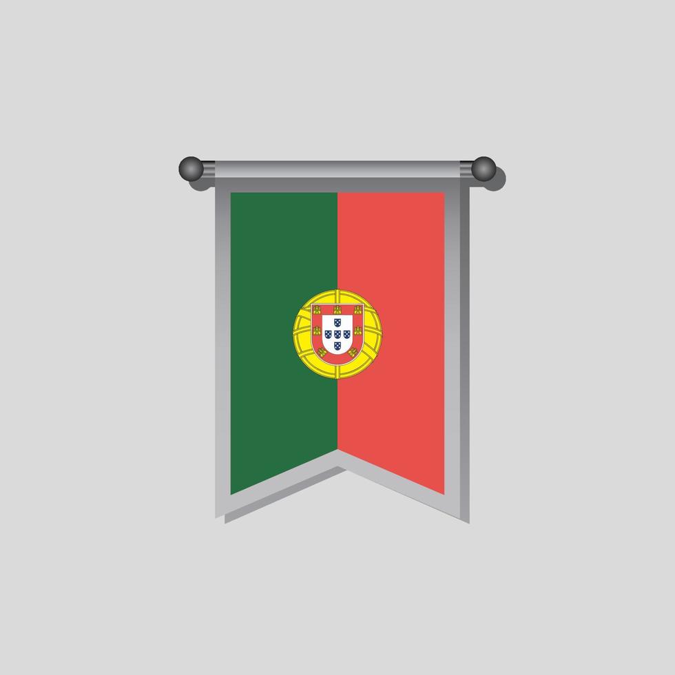 illustration du modèle de drapeau du portugal vecteur