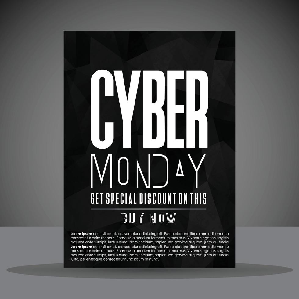 carte de vente cyber lundi avec vecteur de conception typographique