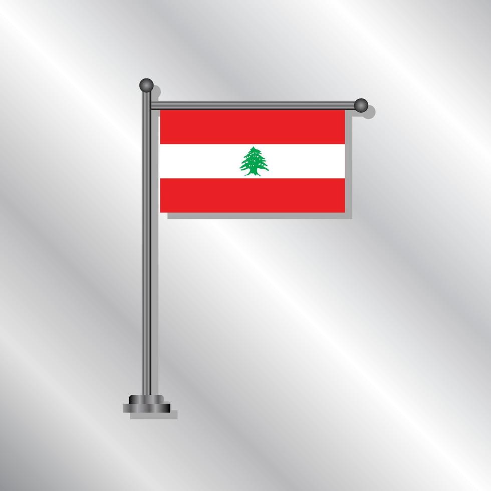 illustration du modèle de drapeau du liban vecteur