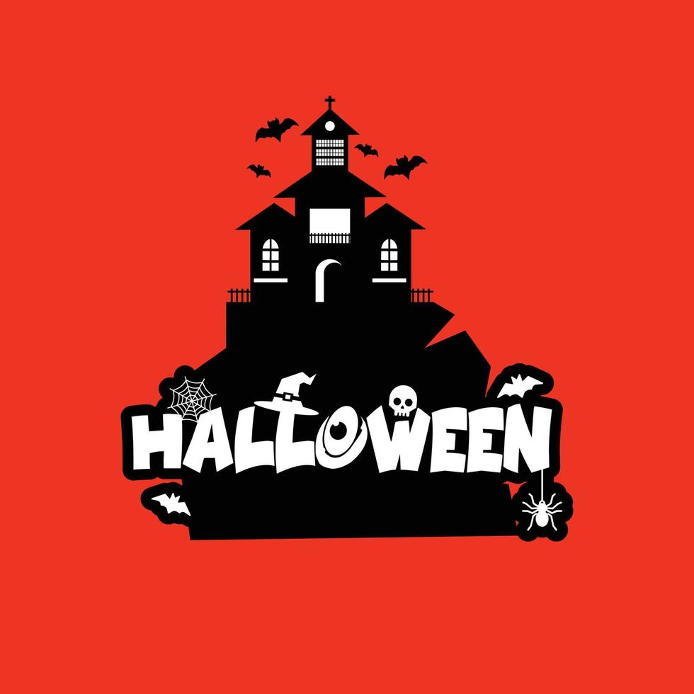 conception d'halloween avec typographie et vecteur de fond clair