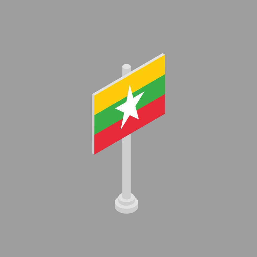 illustration du modèle de drapeau du myanmar vecteur