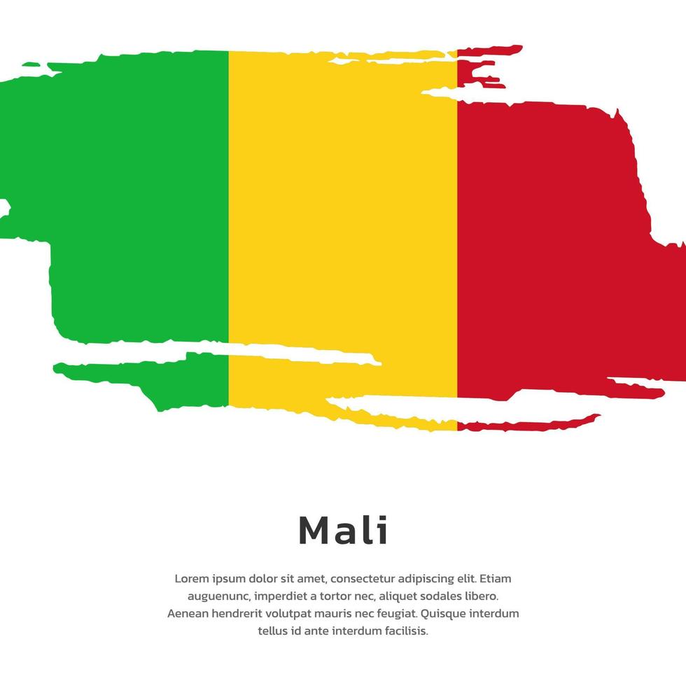 illustration du modèle de drapeau du mali vecteur