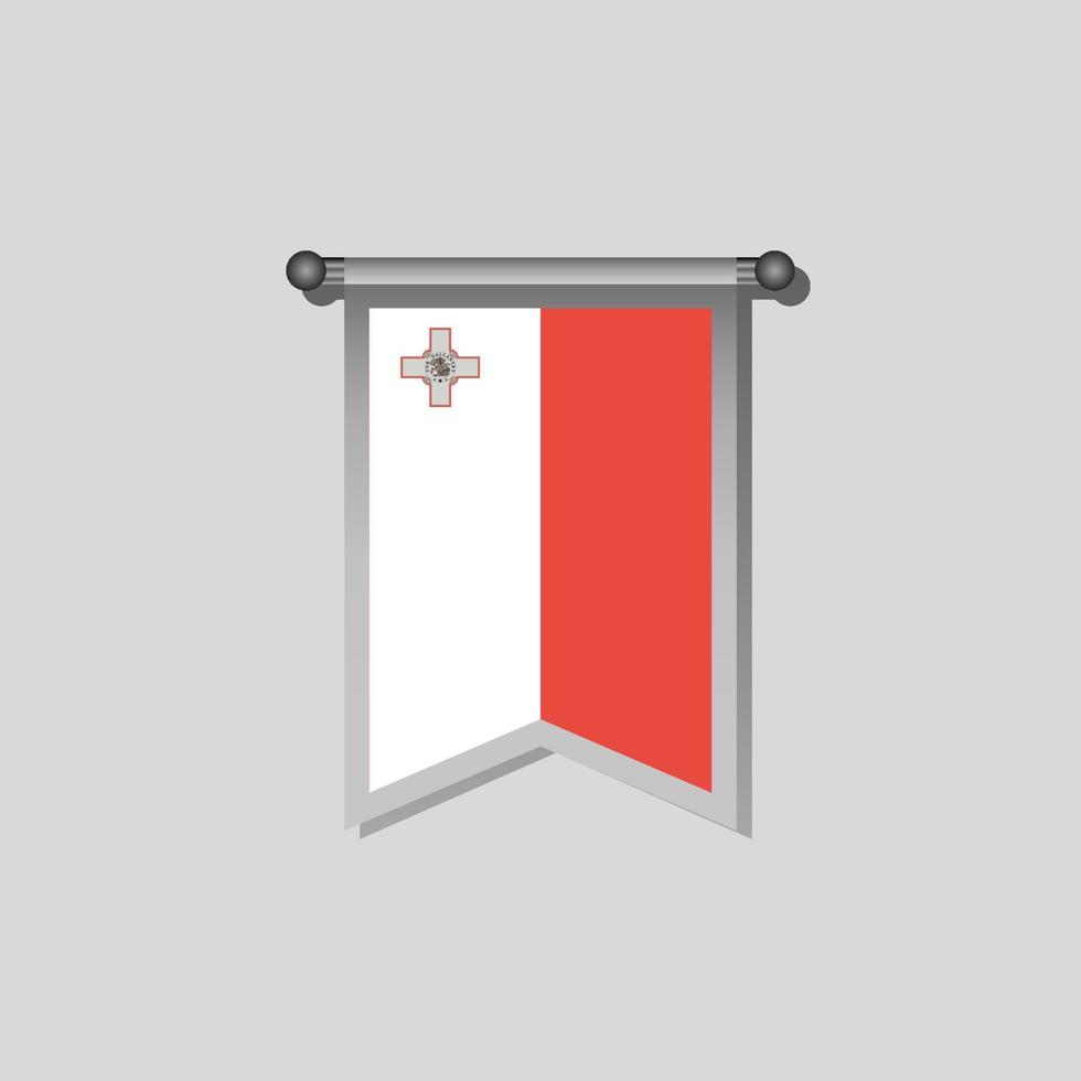 illustration du modèle de drapeau de malte vecteur