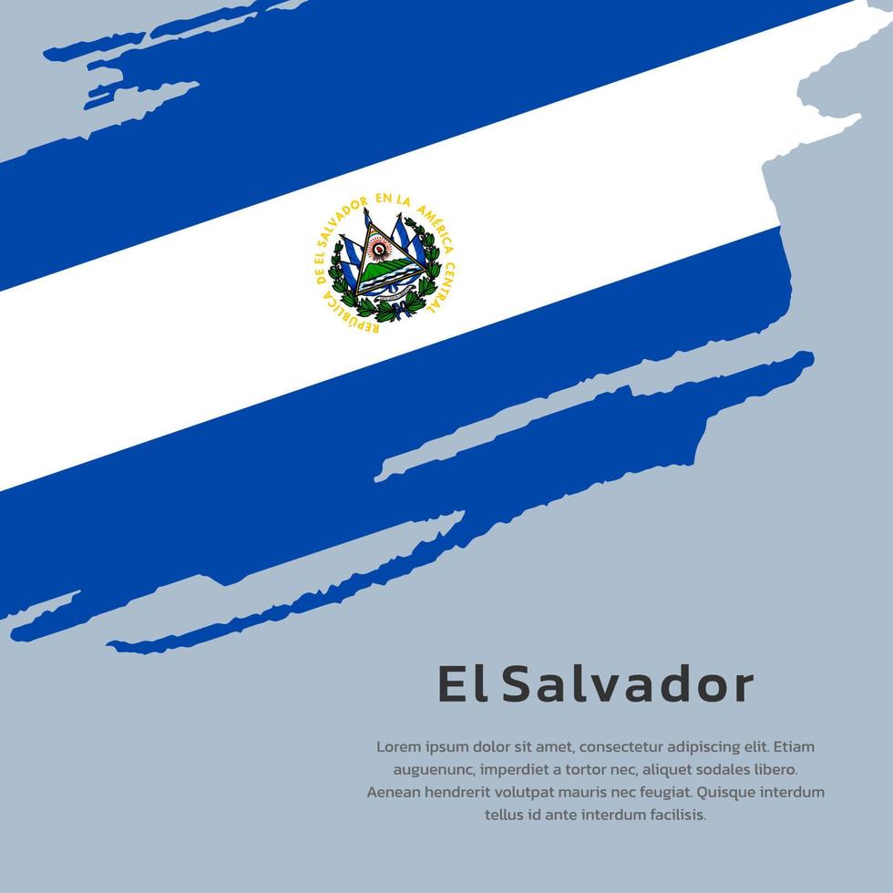 illustration du modèle de drapeau du salvador vecteur