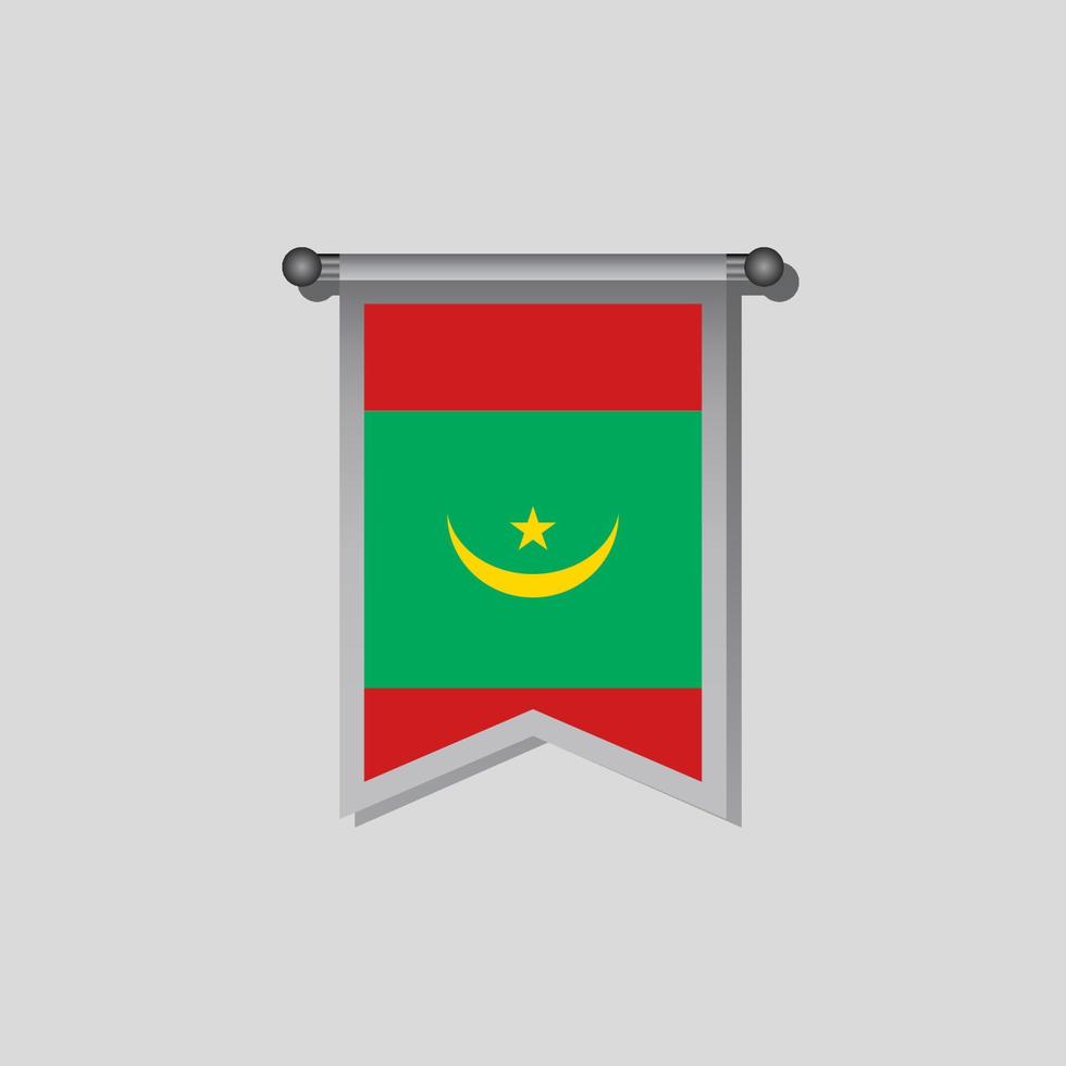 illustration du modèle de drapeau de la mauritanie vecteur