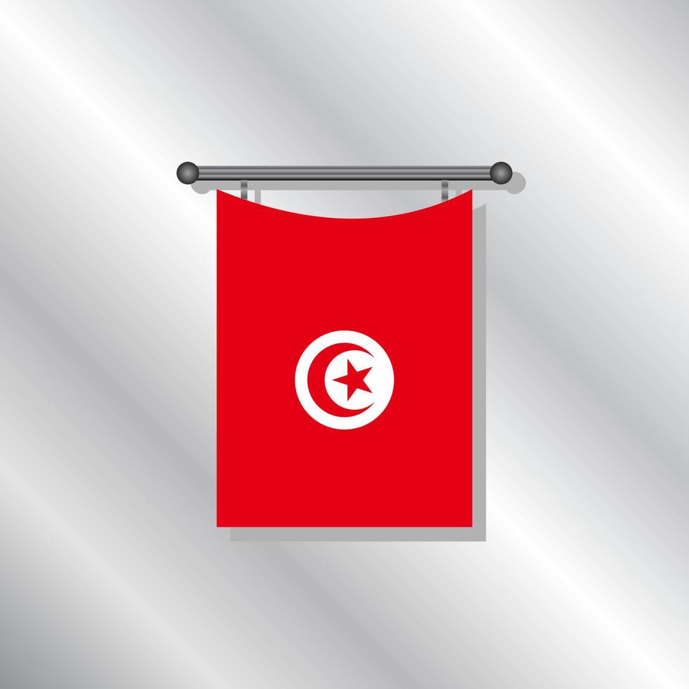 illustration du modèle de drapeau tunisien vecteur