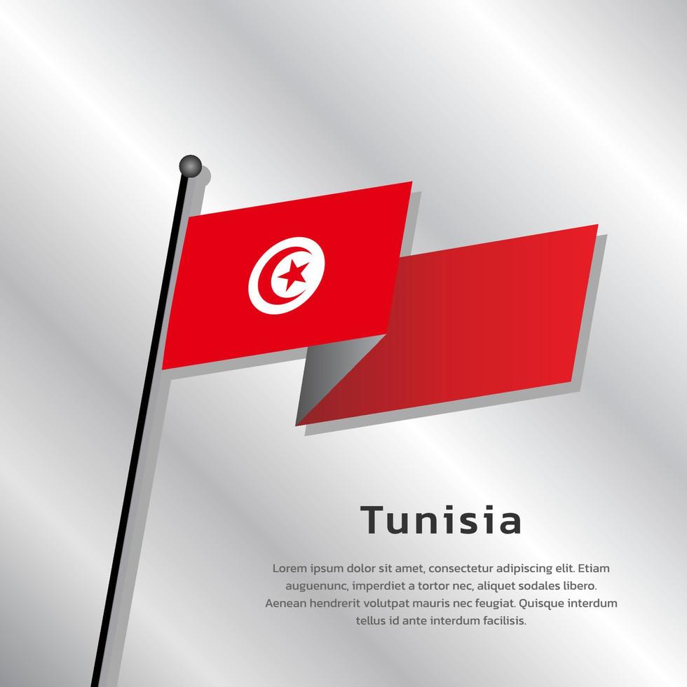 illustration du modèle de drapeau tunisien vecteur