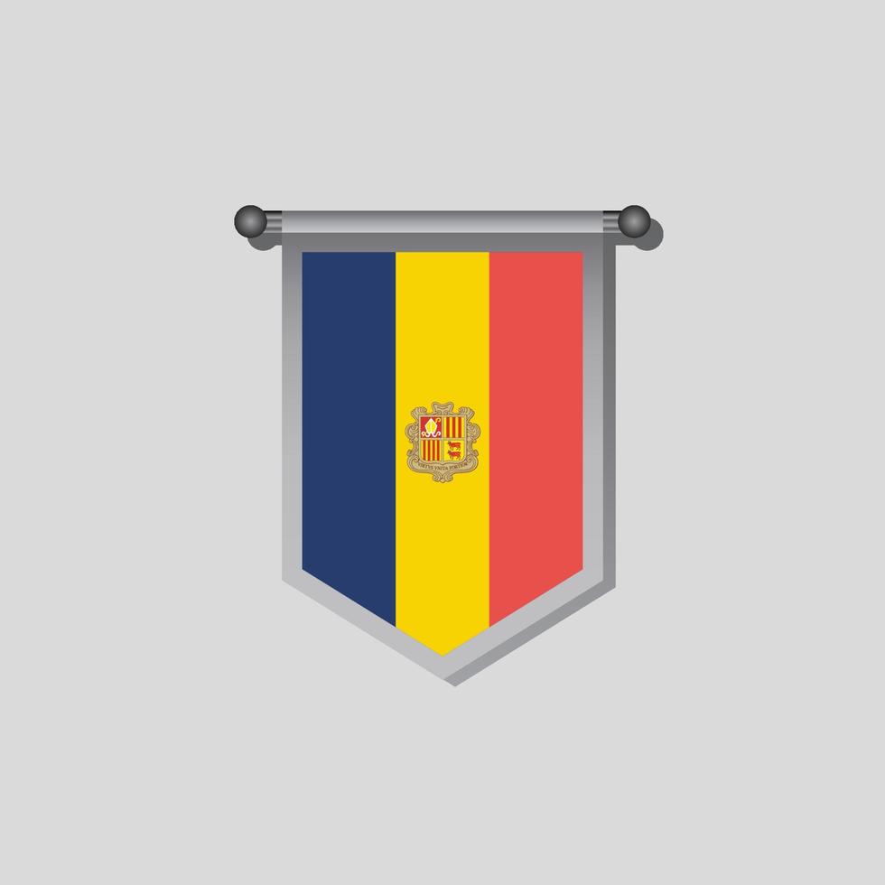 illustration du modèle de drapeau d'andorre vecteur