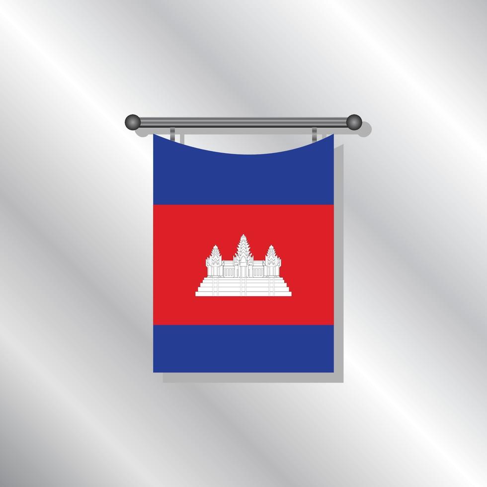 illustration du modèle de drapeau du cambodge vecteur