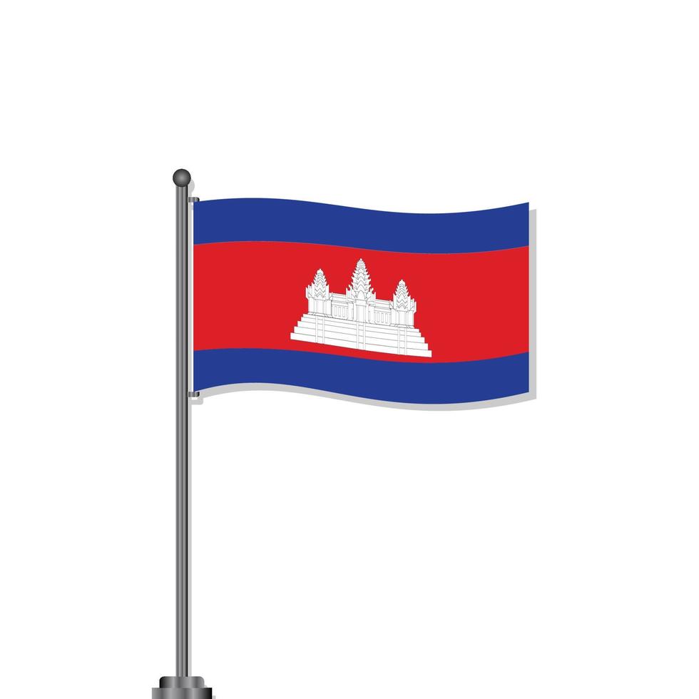 illustration du modèle de drapeau du cambodge vecteur