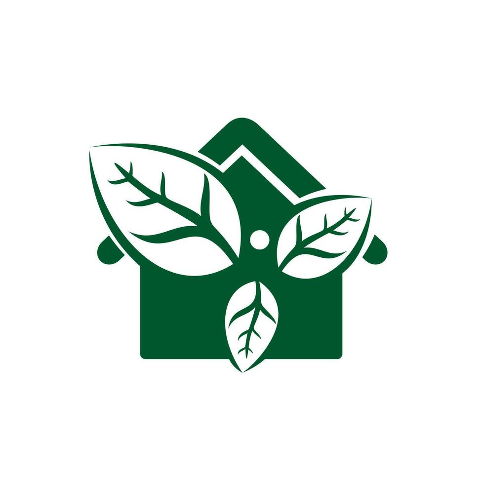 homme en bonne santé et laisse la conception du logo vectoriel de la forme de la maison. signe de concept de produit écologique et biologique. symbole de l'écologie. icône de caractère humain. logo pour spa, santé, nature, etc.