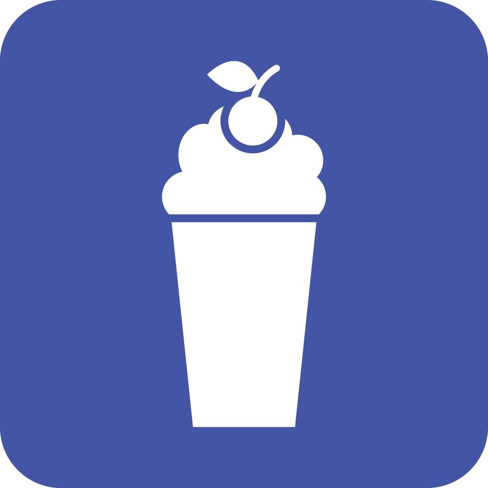 glyphe de milkshake aux fraises autour de l'icône de fond vecteur