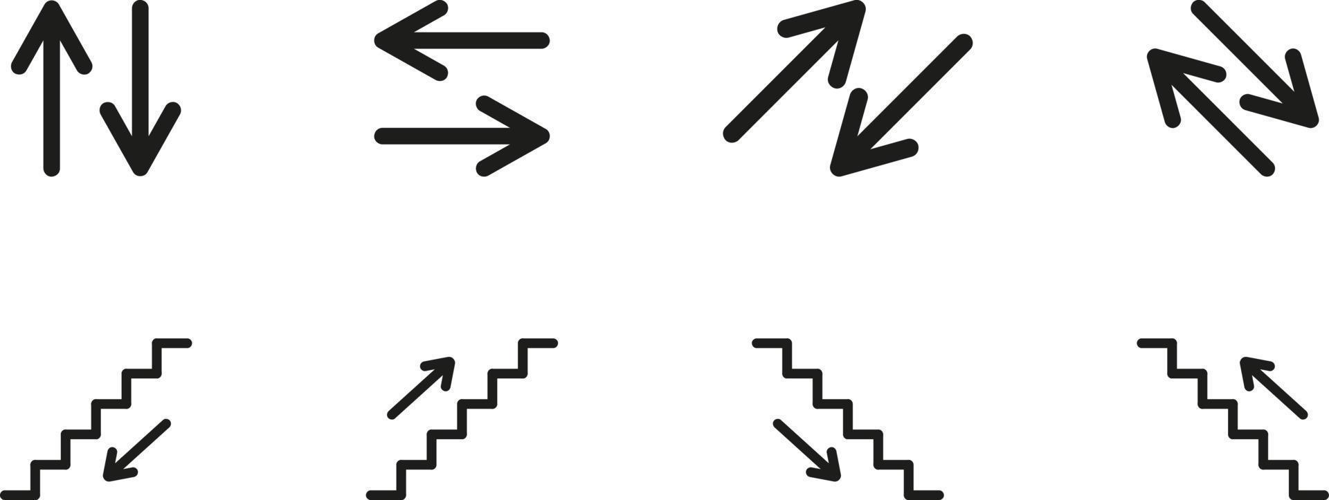 icônes de signalisation d'orientation vecteur