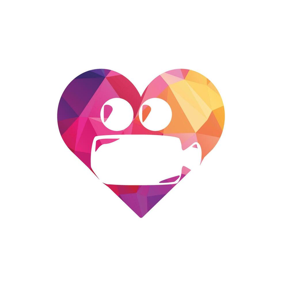 création de logo coeur et film ou film cam. enregistreur vidéo avec création de logo d'amour. vecteur