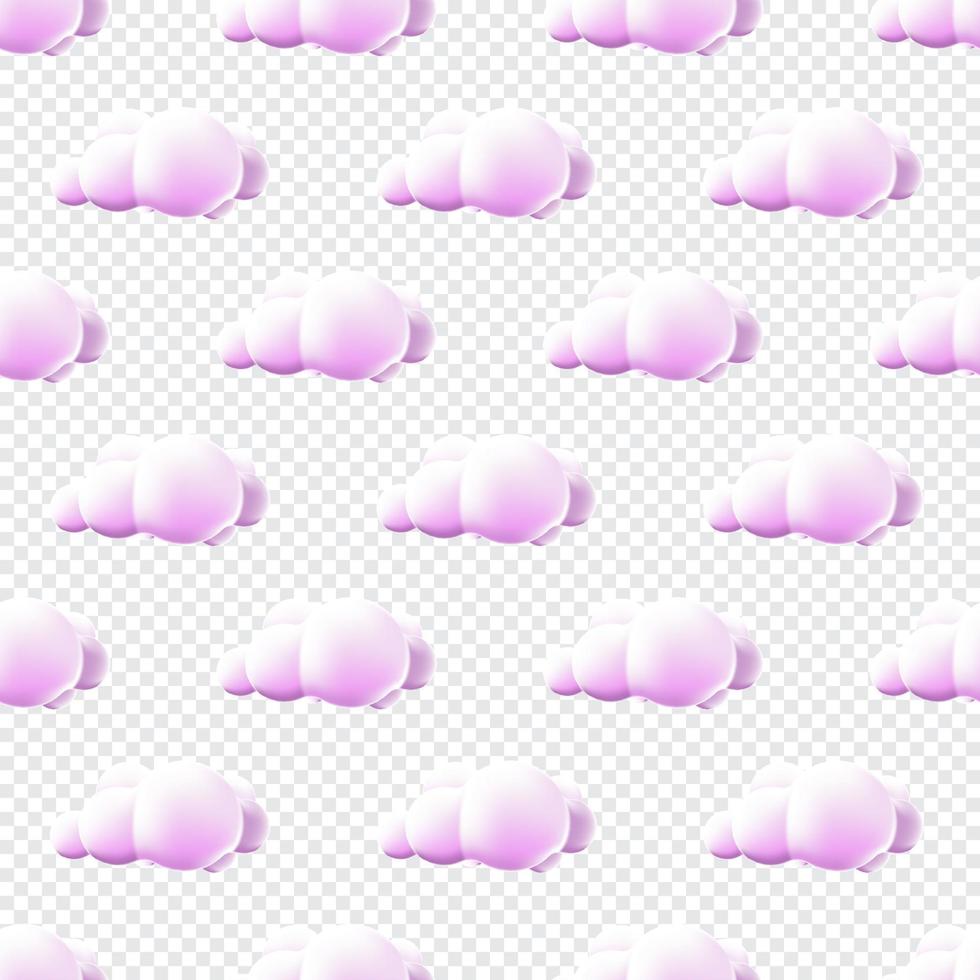 modèle sans couture avec des nuages. joli motif de nuages. fond de nuages de dessin animé modèle sans couture de ciel rose. illustration vectorielle vecteur